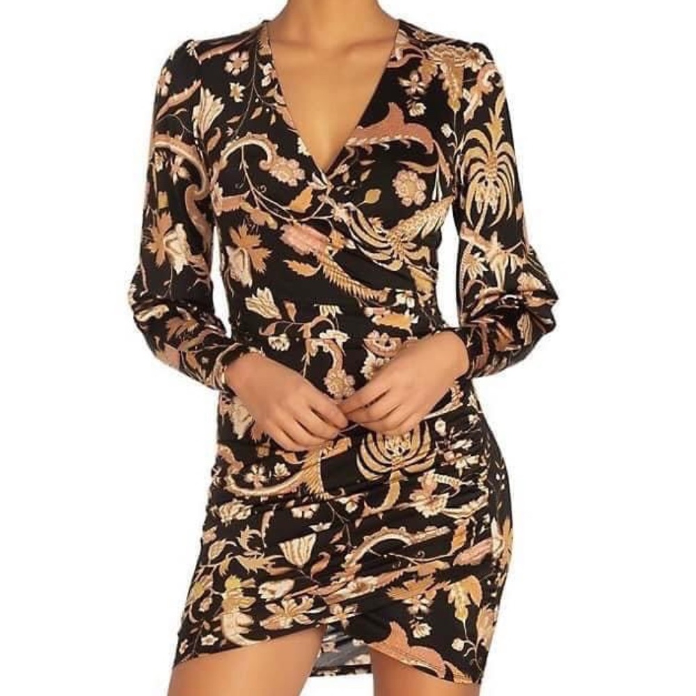 Guess Black Floral Mini Dress